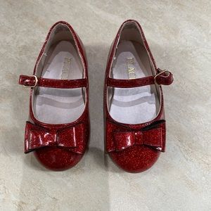 Toddler girl red sparkle shoes